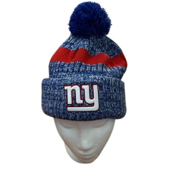 New Era Other - New Era NFL New York Giants Official On Field Cuffed Knit Hat With Pom OS